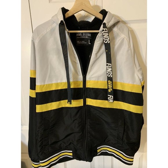 Five By Five By Master Piece Track Full Zip Jacket Men’s Sz L Yellow Black White - Picture 3 of 7